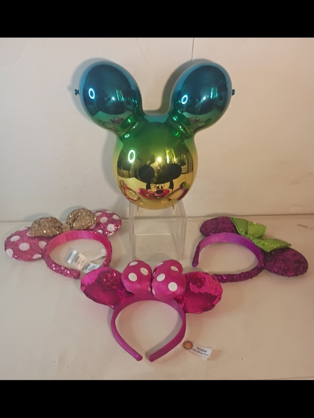 Walt Disney World/Disney Parks Sequin Minnie Mouse Headbands And Popcorn Bkt Lot